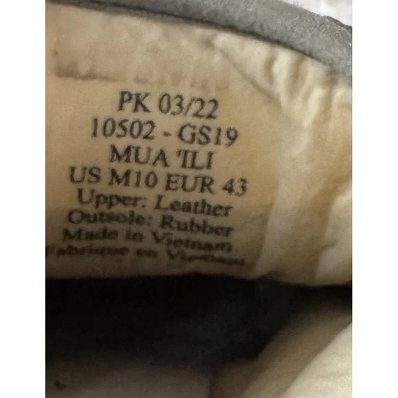 OluKai Mua 'Ili Premium Leather Slip On Shoe Slipper Mens Sz 10 Golden Sand $120